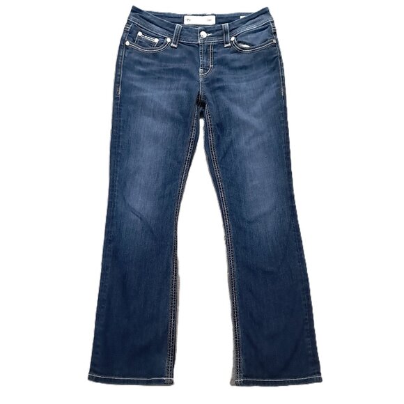 BKE Harper Bootcut Jean Women 33x30.5, Tag 30x31.5 Blue Stretch Thick Stitch - Picture 1 of 15
